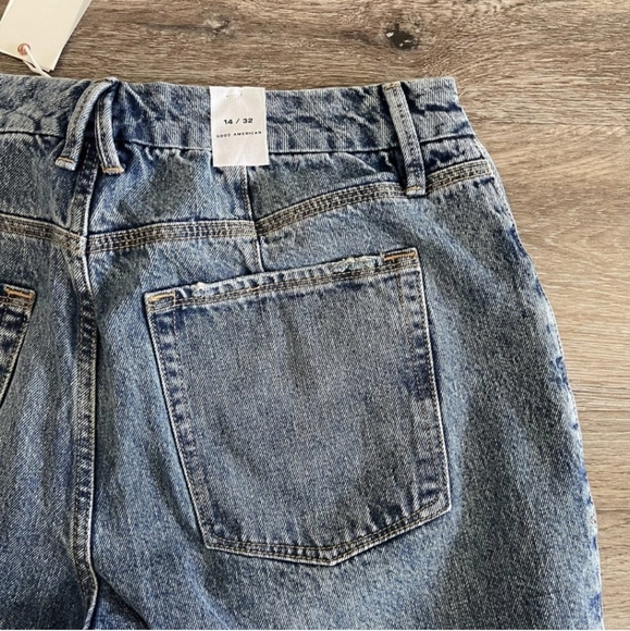 NWT Good American Women's Good 90s Icon Straight Leg Jeans Size 14_32 Blue - Picture 9 of 9